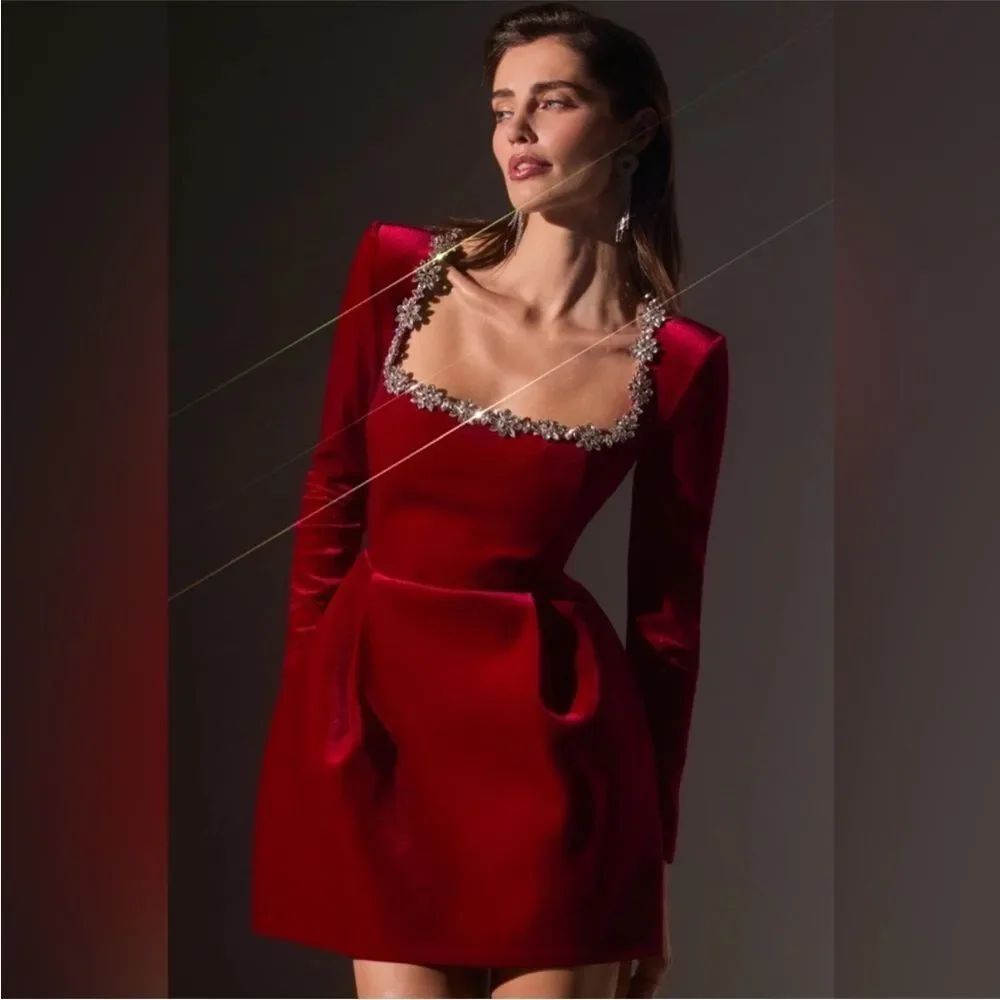 NADINE MERABI NWT Kimberly Red Mini Dress S/M